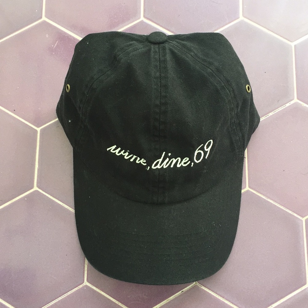 WINE DINE 69 EMBROIDERED DAD HAT